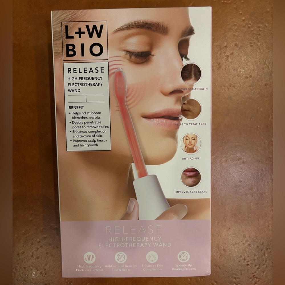 L + W BIO high frequency, electrotherapy wand. Helps with blemishes, scalp NEW